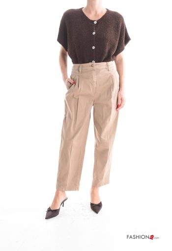 Pantalone in Cotone con tasche con bottoni con zip - ph 5