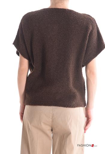 Cardigan in Misto Lana maniche corte girocollo con bottoni - ph 2