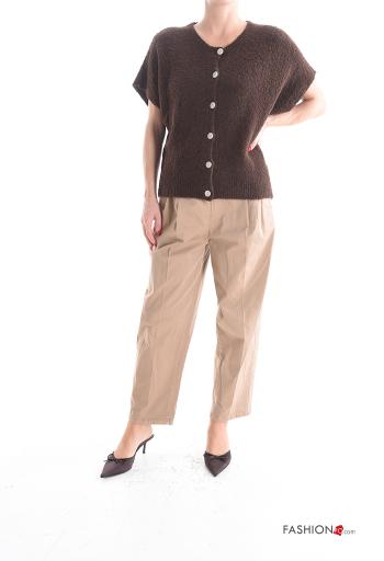 Cardigan in Misto Lana maniche corte girocollo con bottoni - ph 5