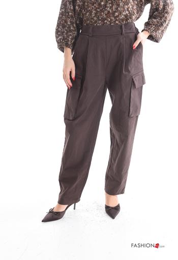 Hose aus Baumwolle mit Taschen mit gummizug - ph 1