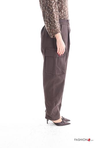 Hose aus Baumwolle mit Taschen mit gummizug - ph 3