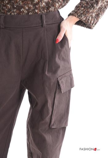 Hose aus Baumwolle mit Taschen mit gummizug - ph 4