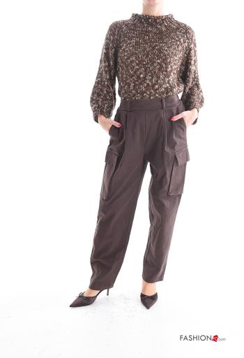 Hose aus Baumwolle mit Taschen mit gummizug - ph 5