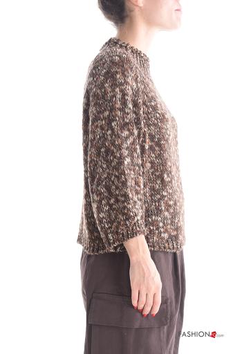 long sleeve crew neck Wool Mix Sweater - ph 3