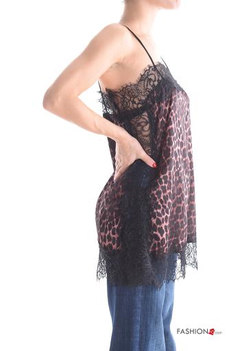 Top senza maniche pizzo raso Fantasia animalier - ph 3