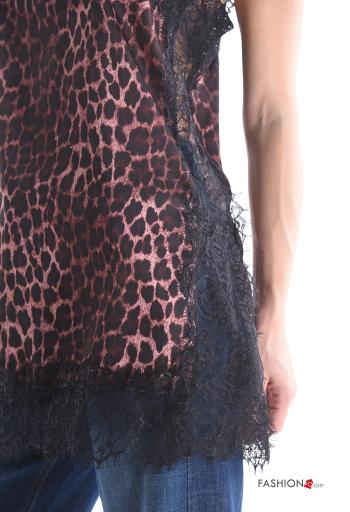 Top senza maniche pizzo raso Fantasia animalier - ph 4