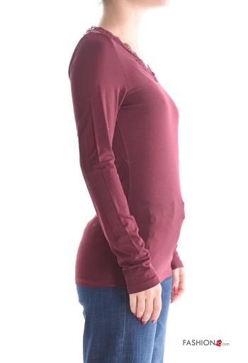 Maglietta a manica lunga pizzo girocollo - ph 3