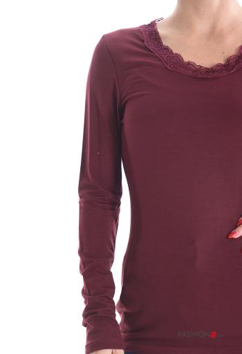 Maglietta a manica lunga pizzo girocollo - ph 4