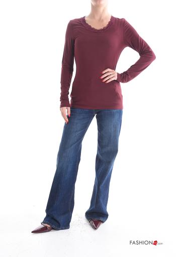 Maglietta a manica lunga pizzo girocollo - ph 5