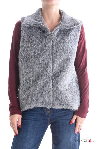 Smanicato con colletto con zip con fodera - ph 1