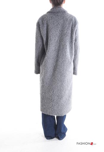 Abrigo manga larga largo con bolsillos con botones con forro - ph 2