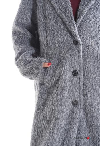 Abrigo manga larga largo con bolsillos con botones con forro - ph 4