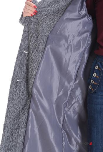 Abrigo manga larga largo con bolsillos con botones con forro - ph 5