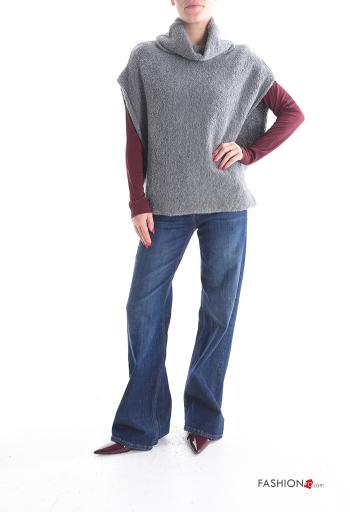 short sleeve Wool Mix Sweater Rollneck - ph 5