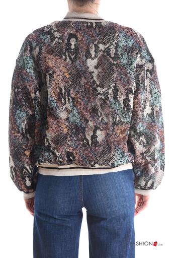 Embroidered long sleeve Bomber Jacket with zip with elastic with lining with pockets - ph 2