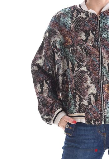 Embroidered long sleeve Bomber Jacket with zip with elastic with lining with pockets - ph 4