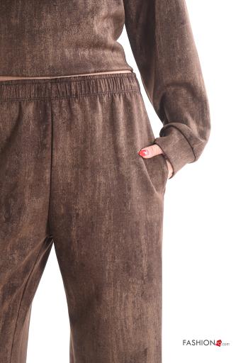 Conjunto manga comprida gola redonda com bolsos com elástico - ph 4
