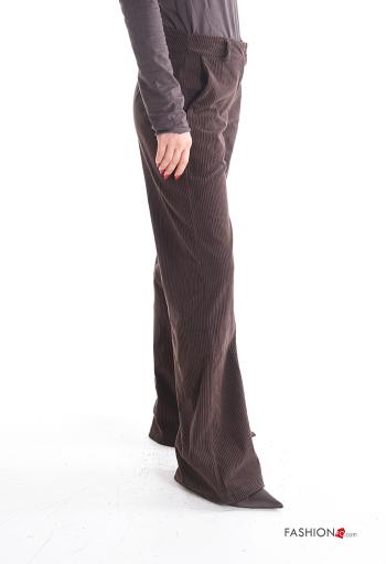 Pantalone lungo in velluto costine con tasche con bottoni con zip - ph 3