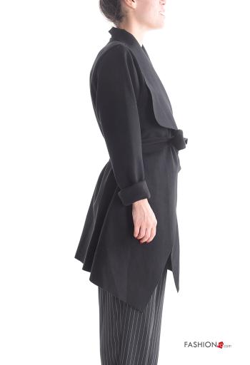 lange ärmel mit kragen asymmetrisch Mantel mit Gürtel - ph 3