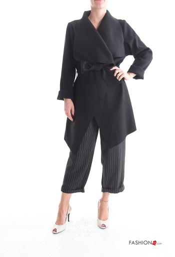 lange ärmel mit kragen asymmetrisch Mantel mit Gürtel - ph 5