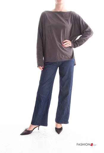 T-shirt à manches longues en Coton oversize col rond - ph 5