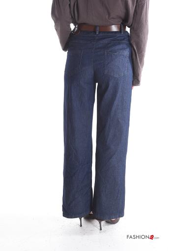 Pantalone in Cotone con cintura con zip con tasche con bottoni - ph 2