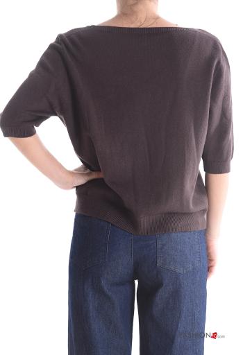 Pull à col en V manches à trois-quarts - ph 2