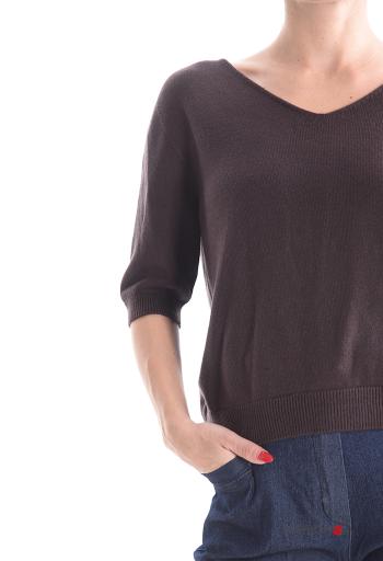 Pull à col en V manches à trois-quarts - ph 4