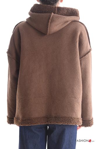 Cappotto senza fodera con tasche con zip con cappuccio - ph 2