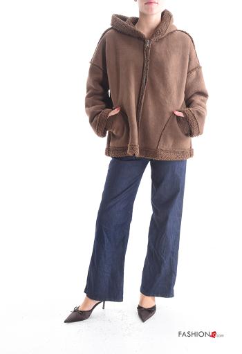 Cappotto senza fodera con tasche con zip con cappuccio - ph 5