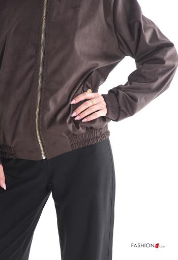 Bomber manches longues avec fermeture éclair avec doublure avec poches - ph 4