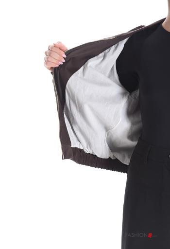 Bomber manches longues avec fermeture éclair avec doublure avec poches - ph 6