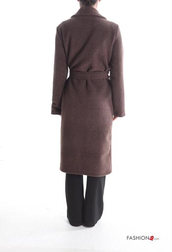 Casaco manga comprida longo com cinto com forro - ph 2