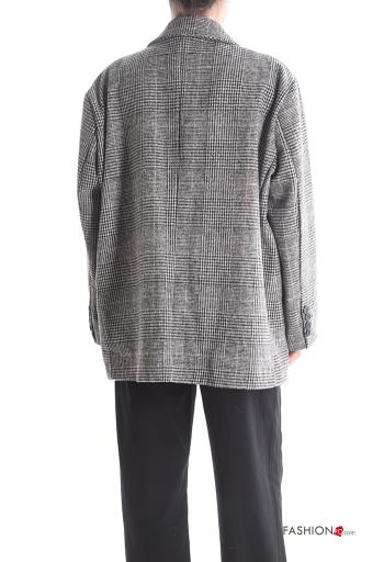 Blazer oversize maniche lunghe Fantasia tartan con bottoni con fodera - ph 2