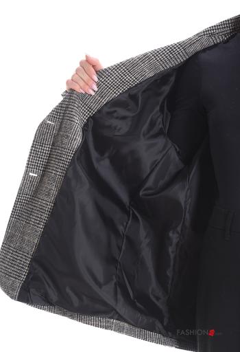 Blazer oversize maniche lunghe Fantasia tartan con bottoni con fodera - ph 6