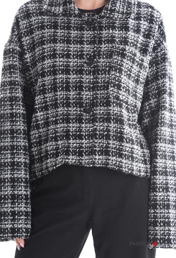 Blusão em Algodão manga comprida com gola Padrão Vichy com botões sem forro - ph 4