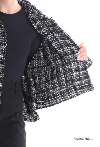 Blusão em Algodão manga comprida com gola Padrão Vichy com botões sem forro - ph 6