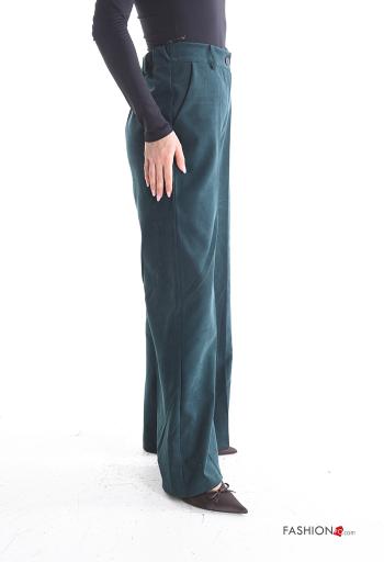 Pantalone vita alta wide leg con tasche con bottoni con zip - ph 3