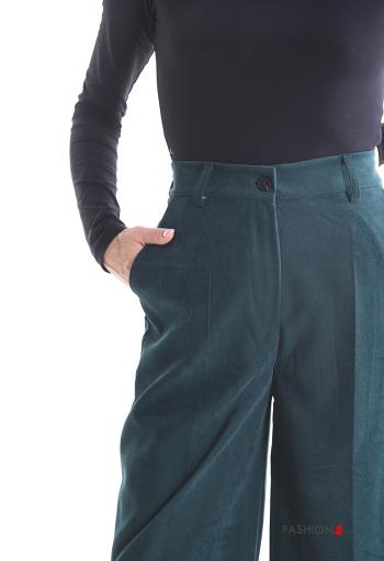 Pantalone vita alta wide leg con tasche con bottoni con zip - ph 4