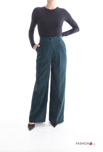 Pantalone vita alta wide leg con tasche con bottoni con zip - ph 5