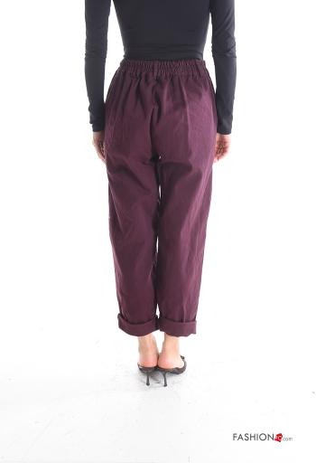 Cotton Trousers with buttons with zip with pockets - ph 2
