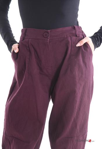 Cotton Trousers with buttons with zip with pockets - ph 4