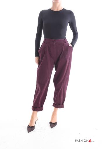 Cotton Trousers with buttons with zip with pockets - ph 5