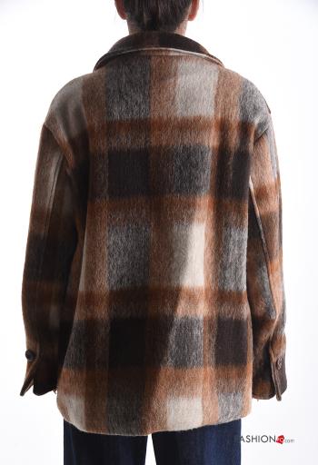 Cappotto in Misto Lana Fantasia tartan con fodera con bottoni con tasche - ph 2