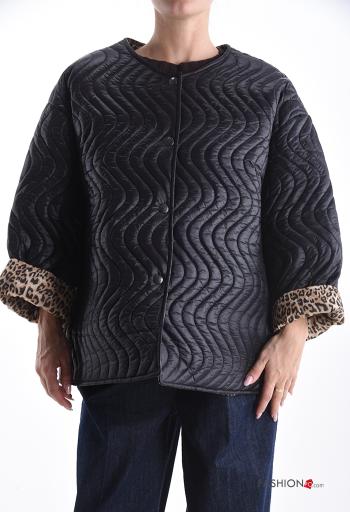 long sleeve crew neck Coat with buttons with lining