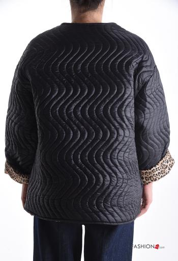 Cappotto maniche lunghe girocollo con bottoni con fodera - ph 2