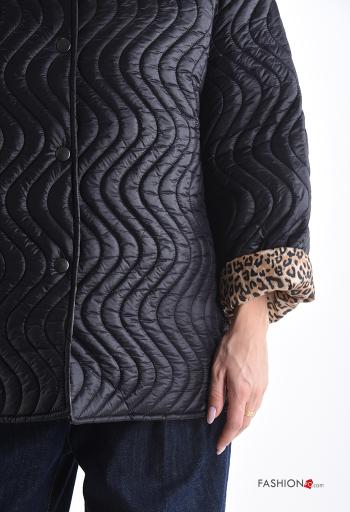 Cappotto maniche lunghe girocollo con bottoni con fodera - ph 4