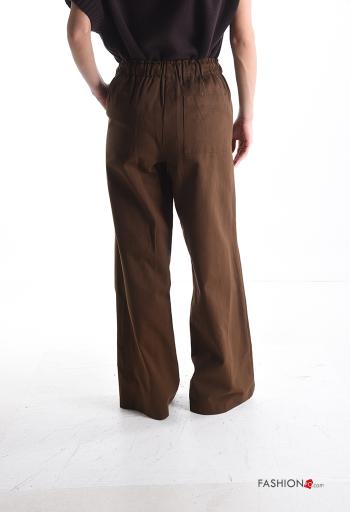 wide leg Hose aus Baumwolle mit Taschen mit gummizug - ph 2