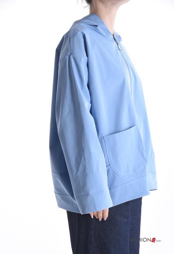 lange ärmel Jacke mit Taschen mit Kapuze mit Reißverschluss - ph 3