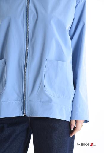lange ärmel Jacke mit Taschen mit Kapuze mit Reißverschluss - ph 4